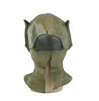 Masque de fête d'Halloween en latex vert, 14-18 ans, écologique, imprimé numériquement en 1 couleur, thème amusant et original, couvrant tout le visage
