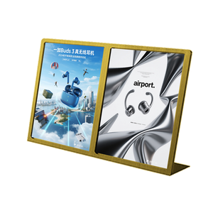 Customized Fast <strong>Food</strong> Metal Menu Holder Wholesale Desktop Advertising Stainless Steel Display <strong>Stand</strong> - Product Image 2