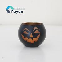 Support de bougie en métal pour bougie chauffe-plat, motif araignée et citrouille d'Halloween, avec visage effrayant, ornement de table pour fête, décoration de maison