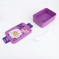 Ensemble de boîtes à lunch pour enfants avec dessins animés, 2 en 1, avec bouteille d'eau, conteneur de stockage alimentaire pour l'école, pour enfants