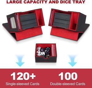 Torson 100+ Torres <span class=keywords><strong>de</strong></span> Dados <span class=keywords><strong>de</strong></span> Cuero PU y Caja <span class=keywords><strong>de</strong></span> Cartas Commander, Funda Doble Duradera para Juegos <span class=keywords><strong>de</strong></span> <span class=keywords><strong>Mesa</strong></span>, para Yugioh TCG - Product Image 3