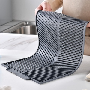 OEM ODM Kitchen Tableware Silicone <strong>Board</strong> <strong>Drain</strong> <strong>Mat</strong> Collapsible Foldable Non-Slip Water Proof Table Place <strong>Mat</strong> - Product Image 4