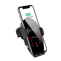 Support de voiture sans fil à fermeture automatique 2026 avec chargeur 10W, sortie 7W QC3.0 & PD, entrée 5V/2A/1A, 2mm-5mm