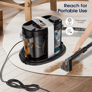 Aspiradora portátil para alfombras, limpiadora de alfombras en húmedo y seco, extractor con tanque de agua para uso doméstico, para coche y sofá, barredora para el hogar - Product Image 6