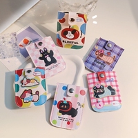 Porte-cartes mignon en PU, motif dessin animé, durable, créatif, tendance, portable, multi-emplacements, compact, avec système de tirage, pour usage quotidien