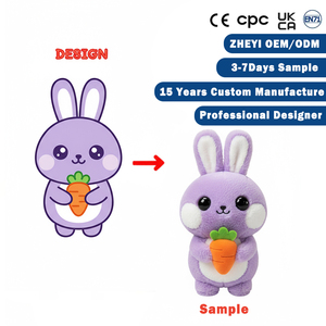 Jouets en peluche personnalisés avec un lapin en peluche doux et mignon en coton, lapin de Pâques avec de longues oreilles, jouet en peluche animal en forme de lapin - Product Image 1
