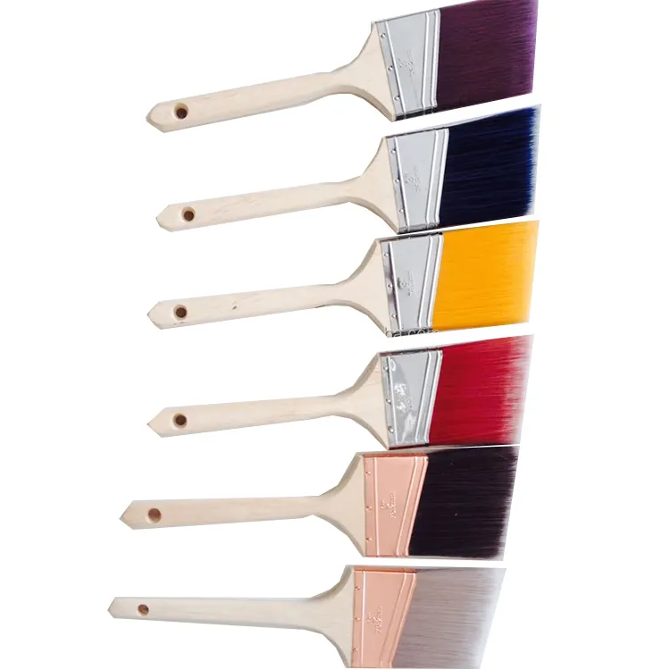 Professional Factory Competitive Price Nylon Synthetic Fiber Stainless Iron Angle Paint Sash Paint Brush