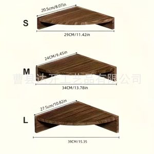 Wooden Corner <b>Shelf</b> 3 Tier Wall Mounted Floating Storage <b>Rack</b> For Home Office Organization - Product Image 4