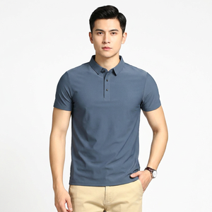 OEM Customized Logo Design for Silk Short-sleeved Men's 100% Cotton Seamless Elastic Pocket Print Thin <b>Collar</b> <b>T</b>-<b>shirt</b> - Product Image 1