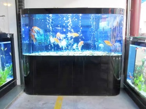 Forme personnalisée Transparent Acrylique Aquarium Fish Tank Grand Volume <span class=keywords><strong>Seaworld</strong></span> Cylindre Marine avec Accessoires - Product Image 5