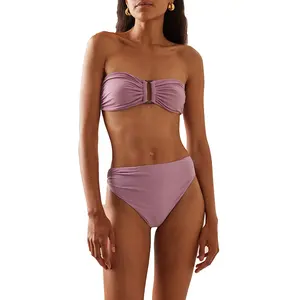 Sommer Bikini Zweiteiliger einfarbiger Badeanzug Beach wear Sexy Anzug Hochwertige Bade bekleidung Beach wear 2023 Frauen