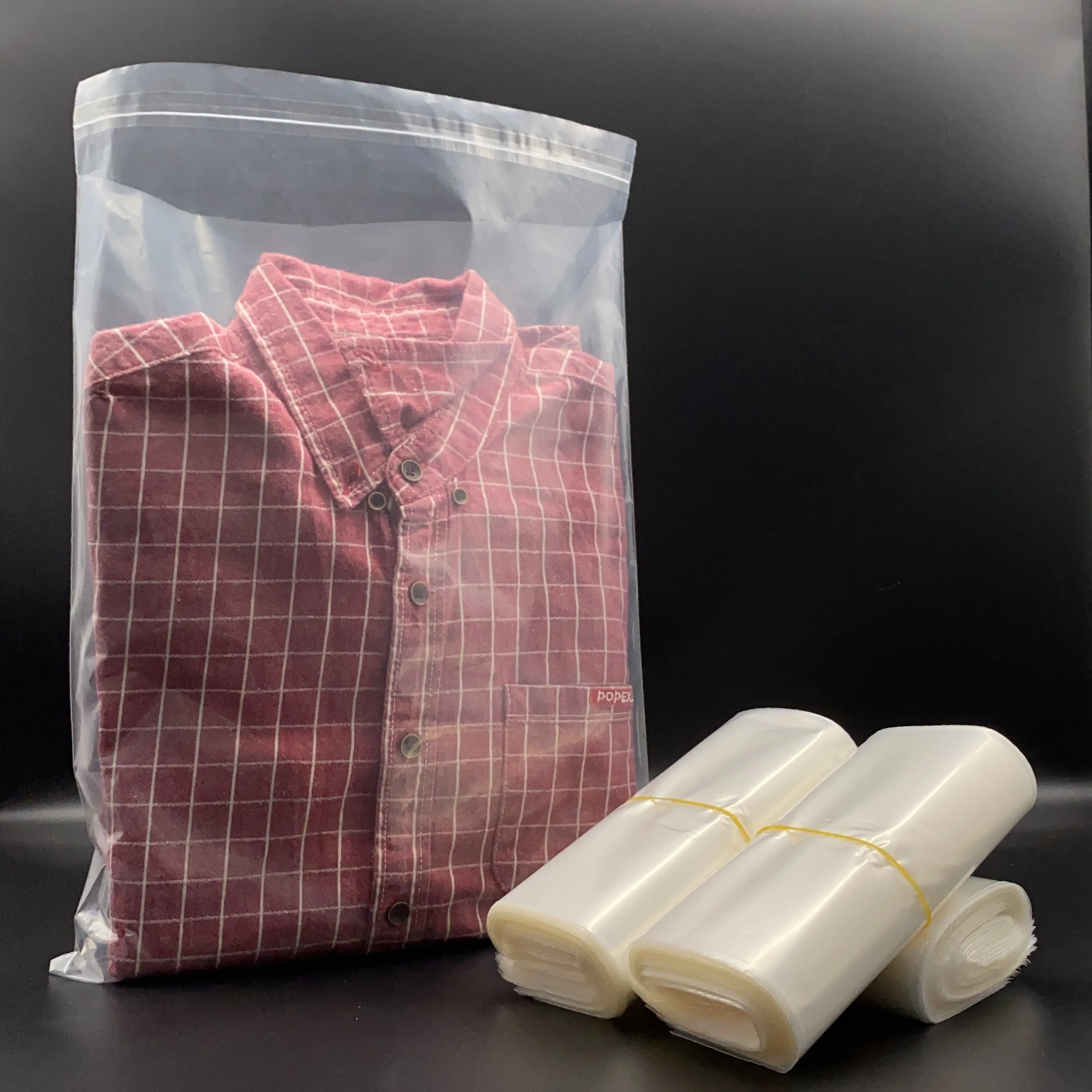Benutzer definierte matte Poly Verpackung Kunststoff Eva Zip Lock Tasche Kunststoff gefrostet PVC Reiß verschluss Stoff Verpackung Tasche zum Verpacken von Kleidung