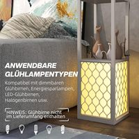Lampadaire colonne moderne à 3 niveaux avec étagères, pour coin étroit, table de chevet, éclairage intégré, avec fonction de rangement et de présentation