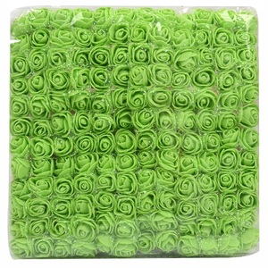 Mini <span class=keywords><strong>Rose</strong></span> en mousse artificielle PE 10 pièces, fausses fleurs décoratives de mariage, pour une couronne, prix abordable avec fil de fer - Product Image 4