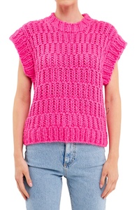 Fabricant de tricots <span class=keywords><strong>gilet</strong></span> personnalisé pour femmes <span class=keywords><strong>gilet</strong></span> <span class=keywords><strong>sans</strong></span> manches col rond côtelé gros pull <span class=keywords><strong>gilet</strong></span> pour femmes - Product Image 2