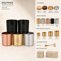 Boîte à bougie en aluminium personnalisée avec gravure, emballage durable et recyclable pour bougies en métal 057