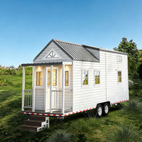 Maisonnette préfabriquée de luxe sur roues, prête à être expédiée, mini-maison préfabriquée sur remorque pour le camping