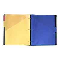 Carpetas de espina dorsal de plástico portátiles de tamaño carta de 3 agujeros con inserciones de cuadrícula Pestañas de cuaderno de 3 anillos Cubierta telescópica de PP