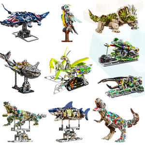 MJI 13050-13059 Set de Bloques de Construcción Mecánicos de Anime: Ballena, Tiburón, Rana, Mantis, Loro, Tiranosaurio - Juguete Coleccionable al por Mayor - Product Image 1