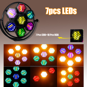 Luz <span class=keywords><strong>de</strong></span> Matriz LED <span class=keywords><strong>de</strong></span> 7 COB y 18 RGB con Control DMX512, Efectos <span class=keywords><strong>de</strong></span> Píxeles RGB Blanco Cálido con Estrobo <span class=keywords><strong>de</strong></span> 1-30Hz para Fiestas, DJ y Discotecas, Precio <span class=keywords><strong>de</strong></span> Fábrica - Product Image 4