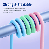 Câble USB-A vers C en PVC pour téléphone portable, 3A, cuivre pur, couleurs macaron, câble de charge rapide