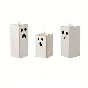 Custom Classic Wooden <b>Candlestick</b> Base Halloween Party Decoration Table Scented Tea <b>Lamp</b> Craft Ornament - Product Image 2