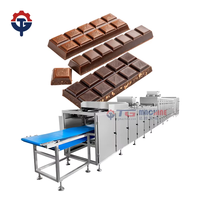 Línea de producción de máquina de fabricación de chocolate automática a pequeña escala para revestimiento de inmersión de barras