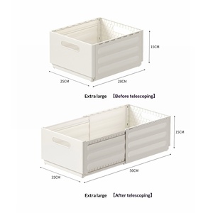 Boîte de rangement en plastique rétractable et réglable multi-usages pour la maison, la <span class=keywords><strong>cuisine</strong></span>, la salle de bain, le bureau, l'<span class=keywords><strong>organisation</strong></span> des <span class=keywords><strong>tiroirs</strong></span> et des armoires - Product Image 6