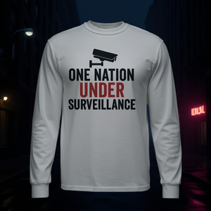 T-shirt à manches longues unisexe à col rond One Nation Under Surveillance pour adulte, promotionnel - Product Image 3