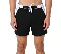 Short de bain réversible pour homme, color block, séchage rapide, taille élastique avec cordon de serrage, respirant, léger, antibactérien, pour la plage
