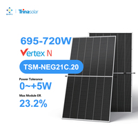 Trina TSM-NEG21C.20 solaire de type Vertex N 695W 700W 705W 710W 715W module solaire PV bifacial à double verre pour utilitaire