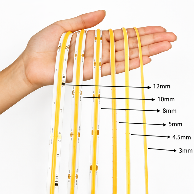 DC12V/24V AC110V/220V Ultra Thin 3mm 4.5mm 5mm 8mm 10mm 12mm Single Color RGB Rgbw RGBCCT Led Rope Light Flexible Cob Led Strip