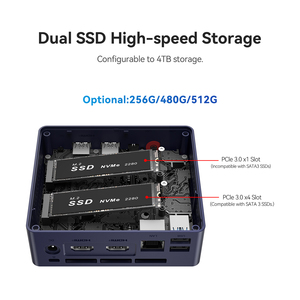 Nuevo Epro <span class=keywords><strong>Beelink</strong></span> <span class=keywords><strong>MINI</strong></span> S12 Pro 2.5g Intel N100 <span class=keywords><strong>Mini</strong></span> <span class=keywords><strong>PC</strong></span> con Wifi6 DDR5, Computadora Industrial para Oficina y Escuela, Color Azul - Product Image 1