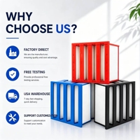 Filter Udara HEPA Serat Sintetis Bingkai Plastik ABS Grosir Baru, Kotak Filter, Filter Ventilasi V-Bank, Filter Udara HVAC