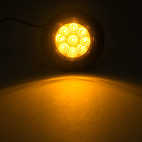 Feux de gabarit latéraux 9LED ronds de 2 pouces pour véhicules automobiles Feux de gabarit Camion Remorque RV Lampe d'identification IP65 étanche