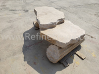 Table en travertin beige de luxe, meubles en pierre naturelle sur mesure pour un design d'intérieur moderne