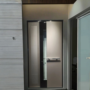 Porte battante d'entrée commerciale en acier inoxydable de style français simple avec fonction d'étanchéité pour cour et usage extérieur - Product Image 5