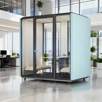 Tragbare, mobile, moderne, schalldichte Glas-Bürokabine für Home-Office und Bürogebäude – Mini-Telefonzelle