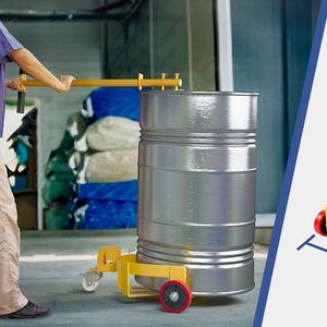 Chariot à fûts robuste avec cadre en acier, <span class=keywords><strong>roues</strong></span> à profil bas, chariot à fûts en acier avec une tige pour tirer/ouvrir les fûts - Product Image 6