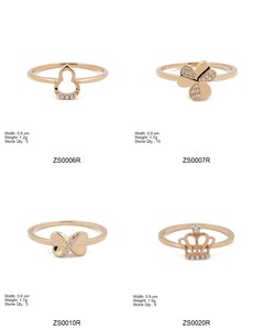 Anillo de Oro con Mariposa Pequeña ZS0010R con Circonita Cúbica, Joyería Fina de Oro Sólido de 18K para Mujer - Product Image 4