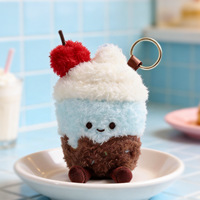 Stylo à bille en peluche mignon en forme de gâteau avec pendentif - Stylo à bille en forme d'animal en peluche 0,5 mm à double pointe à billes, coque ABS, cadeau créatif, vente en gros