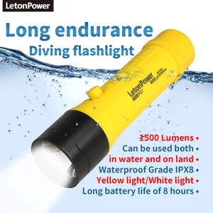 Linterna de buceo de 1800 lúmenes, iluminación de operaciones marinas de alta calidad para exploración subacuática