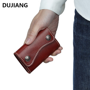 Dujiang <b>Key</b> Pouch 7 Inch Genuine Leather <b>Key</b> <b>Holder</b> With Card Slots For Home Storage - Product Image 2