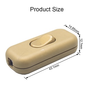 2A 250V AC Golden Inline Rocker Switch DPST <strong>On</strong>-Off Control Lamp Switch with 6A Max. Current <strong>Push</strong> <strong>Button</strong> <strong>on</strong> for Lamp - Product Image 2