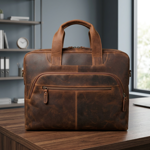 Classic Genuine Leather Anti-Theft Laptop Briefcase Shoulder <b>Bag</b> Durable Office Use Handmade Brown Tan Black Colors - Product Image 2