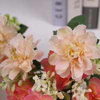 Fleurs artificielles Hibiscus pivoine à 7 têtes en soie pour décoration de salon, table basse et arrière-plan de lieu de mariage