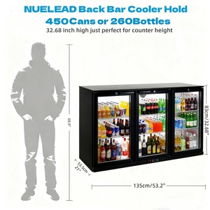 Réfrigérateur à bar multi-zones NE-300CS, trois portes, en acier inoxydable, avec compresseur multi-zones CNC au gaz R600A, pour usage domestique et commercial. - Product Image 3