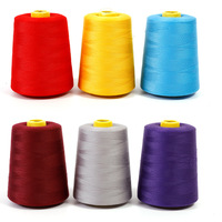 Fil à coudre 100 % polyester 40s/2 multicolore pour machines à coudre haute vitesse, 3000 yards, résistant à l'abrasion