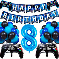 6 à 15 ans bleu jeu thème fête d'anniversaire décoration enfants anniversaire ensemble ballon scène décoration