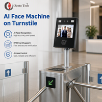 Machine de contrôle d'accès par reconnaissance faciale IA, reconnaissance en 0,2s, capacité de 5000 utilisateurs, terminal d'accès par identification faciale TCP/IP Wifi pour bureau et école